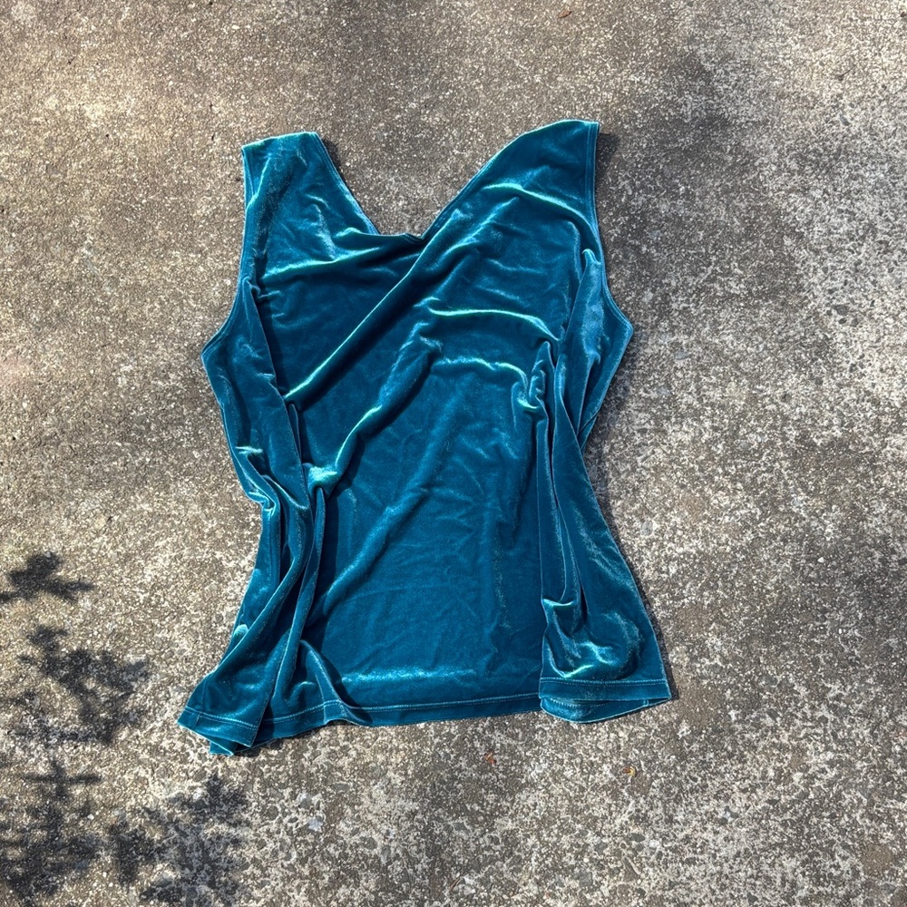 Chico's Teal Velvet V-Neck Tank